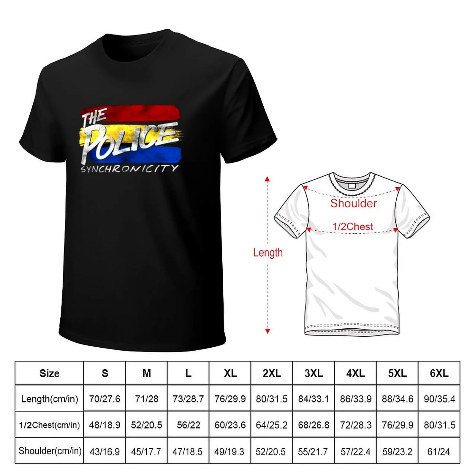 the police synchronicity album new logo T-Shirt Anti-Fade Casual Tee Shirt