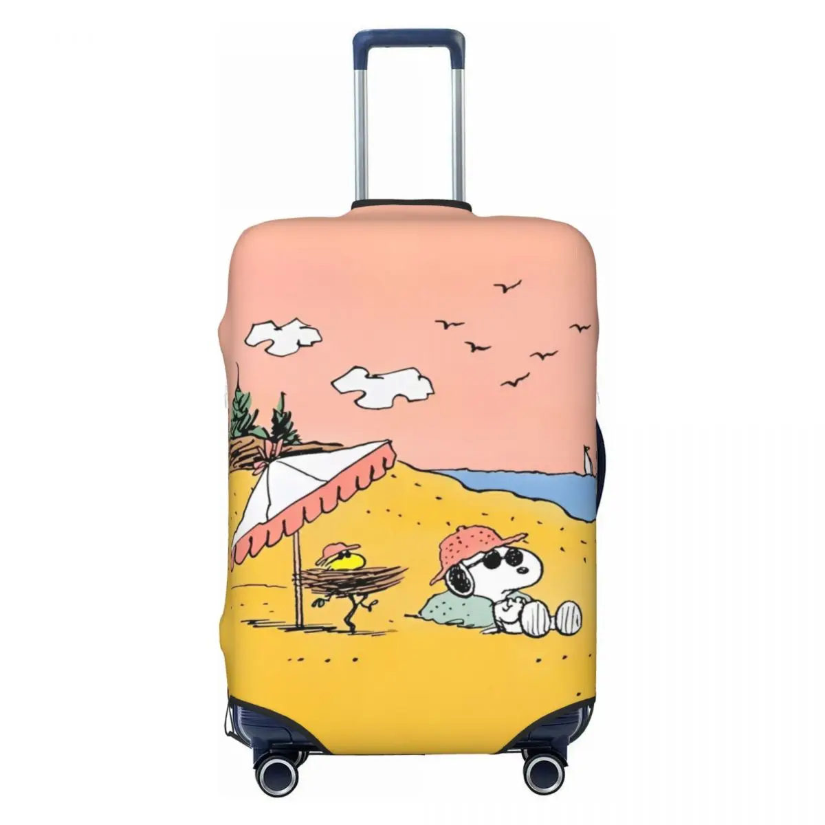 MINISO SNOOPY Cartoon Anime Suitcase Cover Holiday Travel Elastic Luggage Supplies Protection