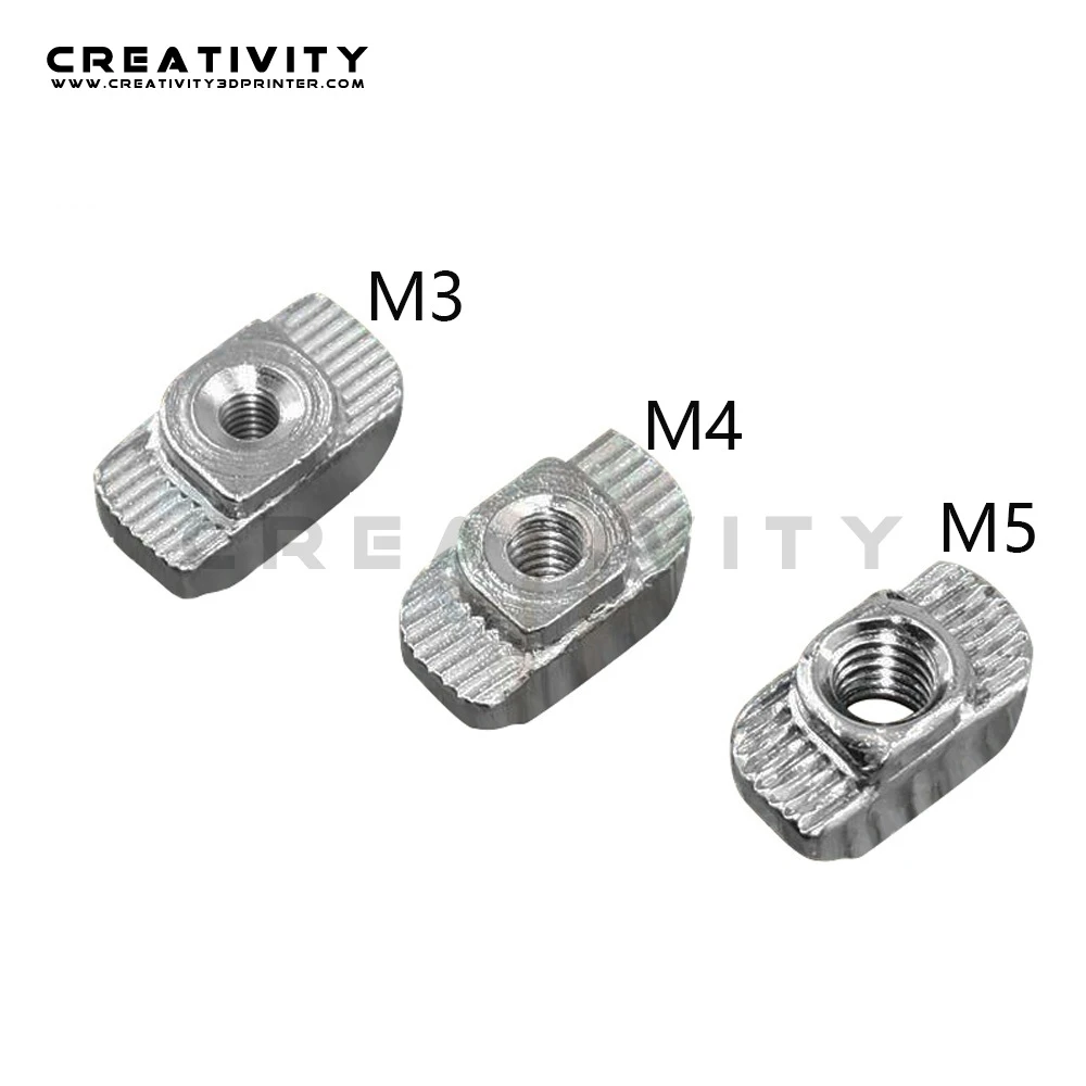 3D printer parts M3 M4 M5 For 20 Series T-Slot T-nut Sliding T Nut Hammer Head Drop In Nut Connector Aluminum Extrusion Profile