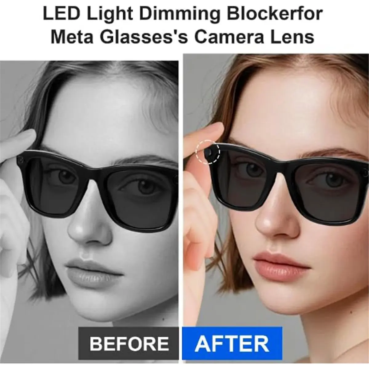 【MUST-HAVE LIST】 Enhanced LED Light Blocker Covers for Meta Smart Glasses - 12 -Pack Set White Base Version