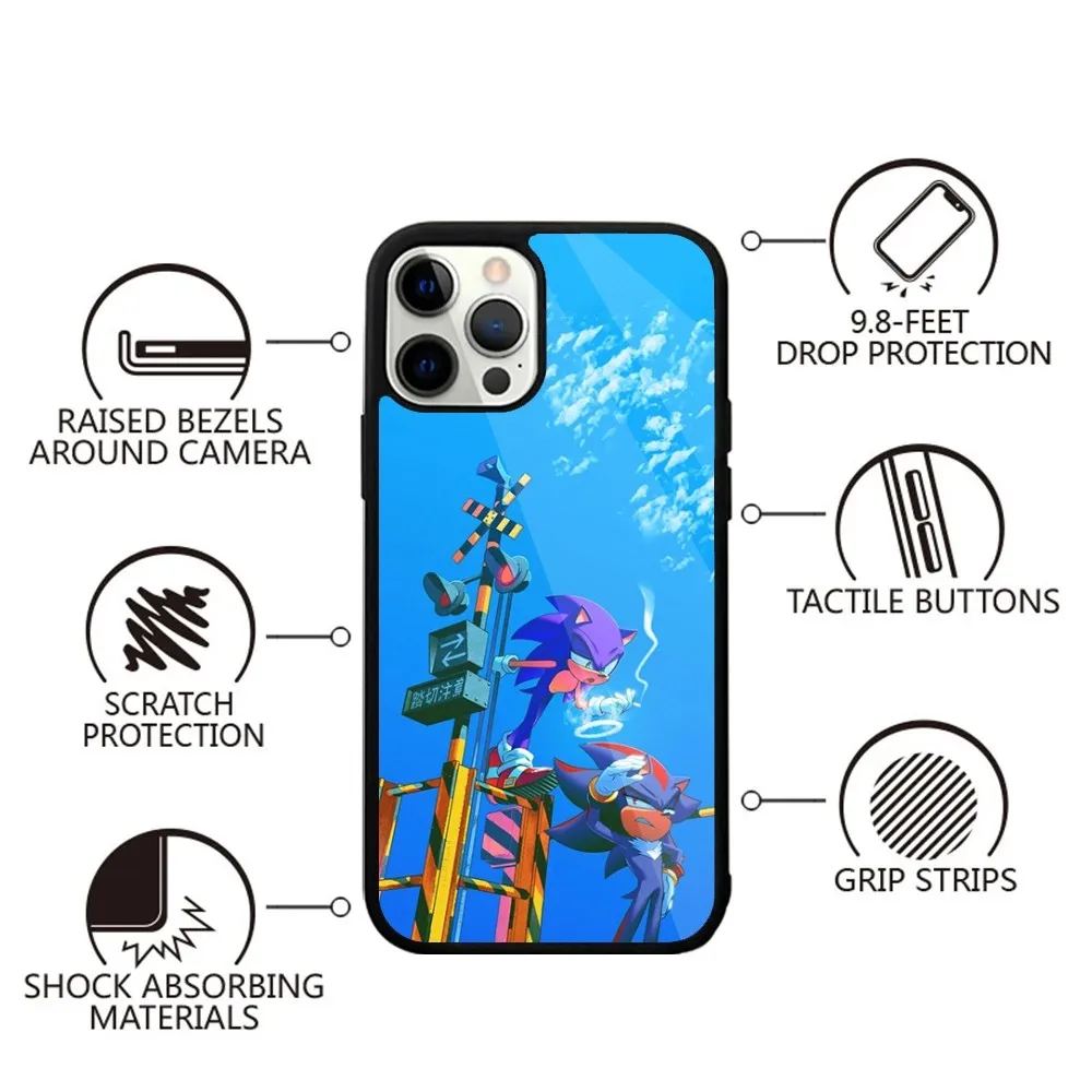 Anime S-Sonic The H-Hedgehog Phone Case For iPhone 16,15,14,13,12,11,Plus,Pro,Max,Mini Magsafe Magnetic Wireless Charging