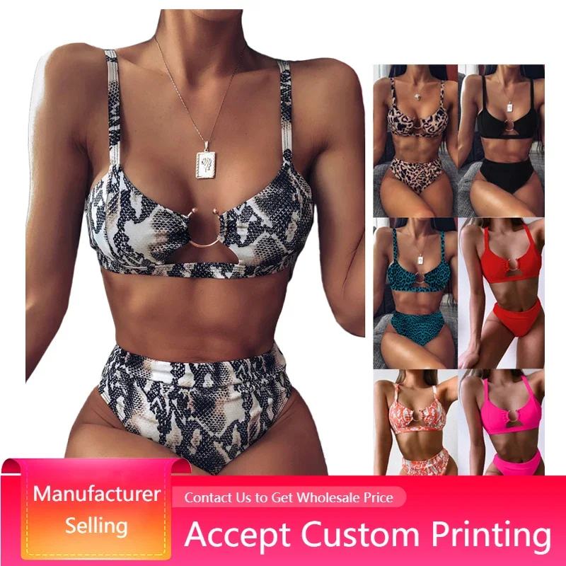 

Bikini Sexy Push Up High Waist Leopard Snake Print Split Womens Swimwear Bikini Summer New 2022 Swimwear