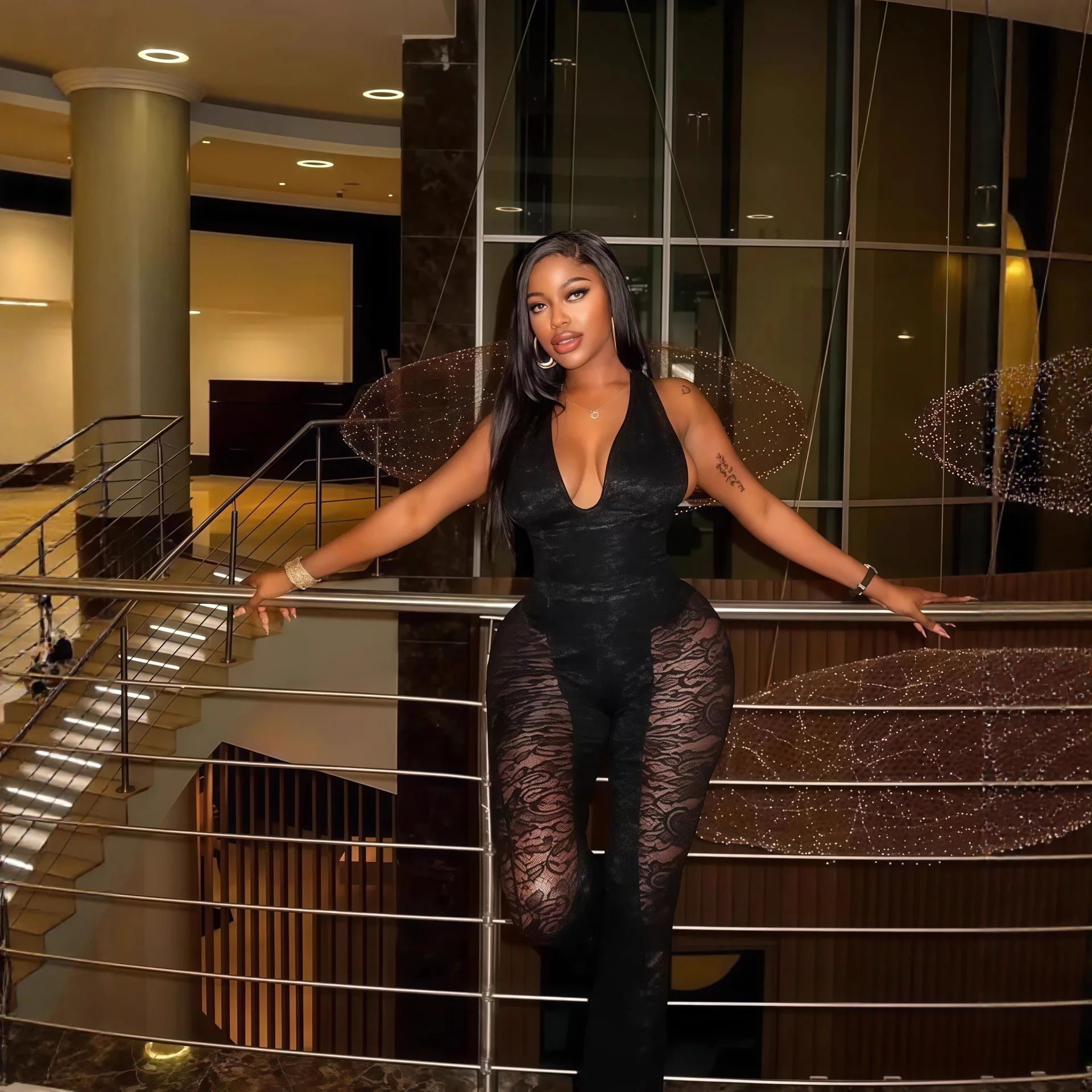 Back view showing low-back design and seamless edges