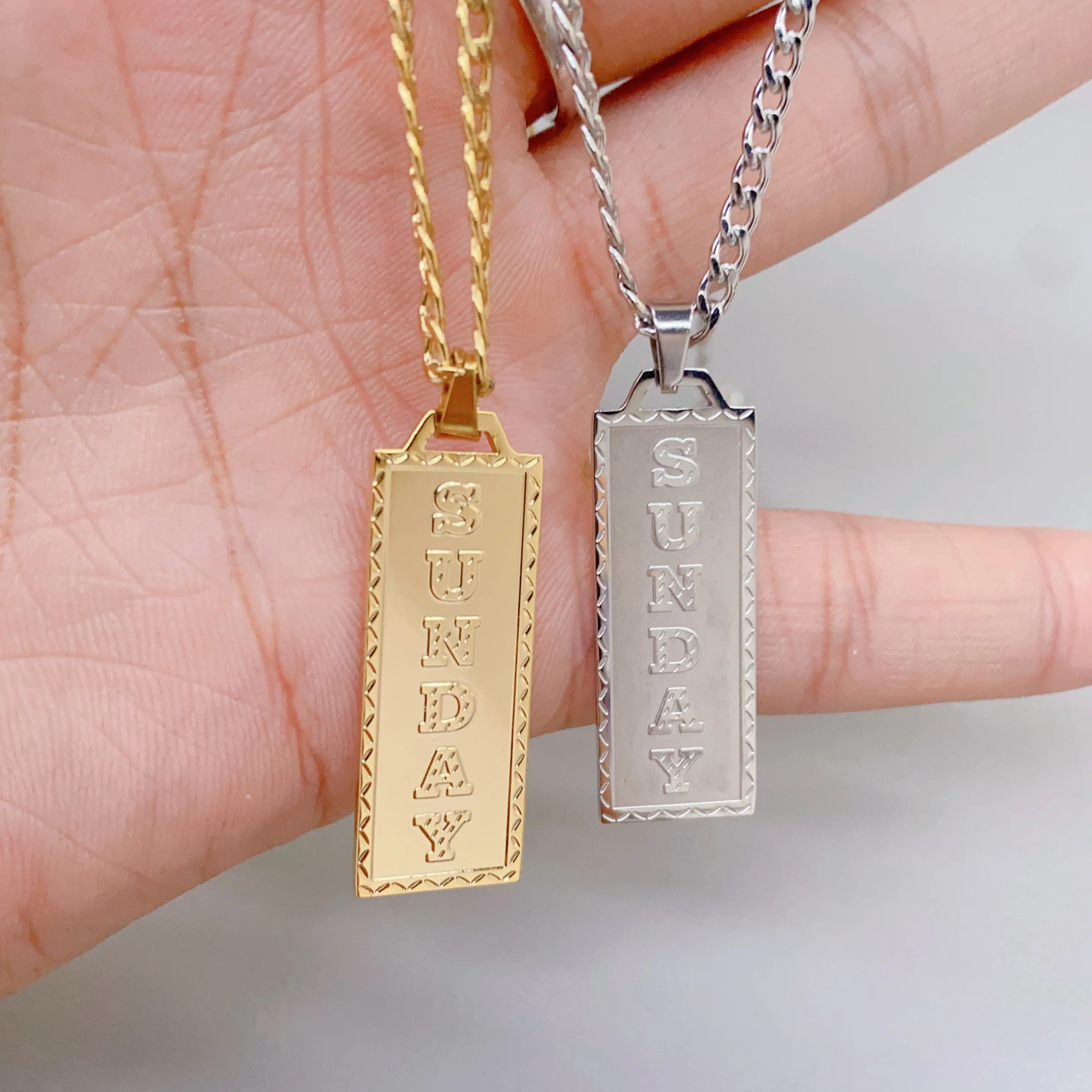 

Custom Name Necklace Personalized Deep Engraved Letter Y2k Style Pendant Vertical Stainless steel Sexy Jewelry Gifts For Women