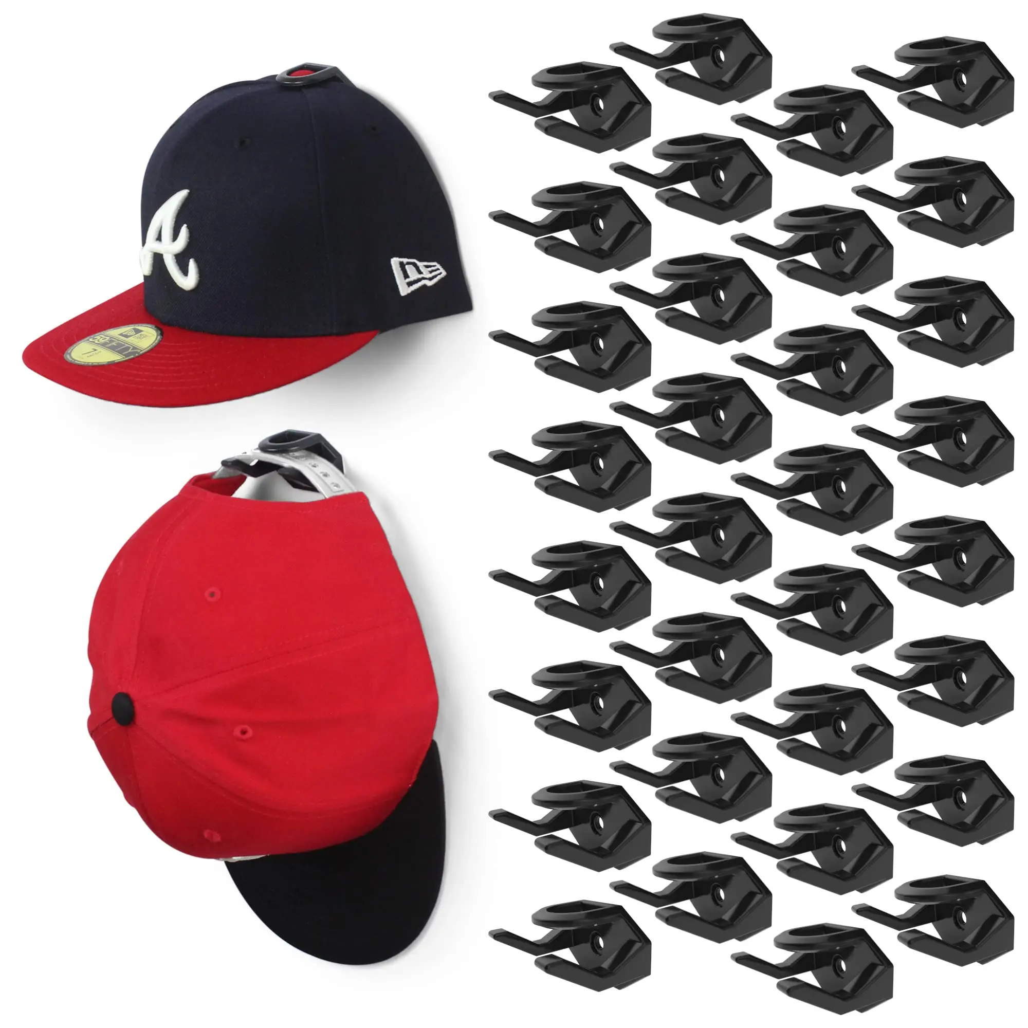 

16pcs Baseball Cap Rack Hat Holder Rack Organizer Storage Modern Baseball Caps Hangers Rack Hanging Organizer for Door Wall