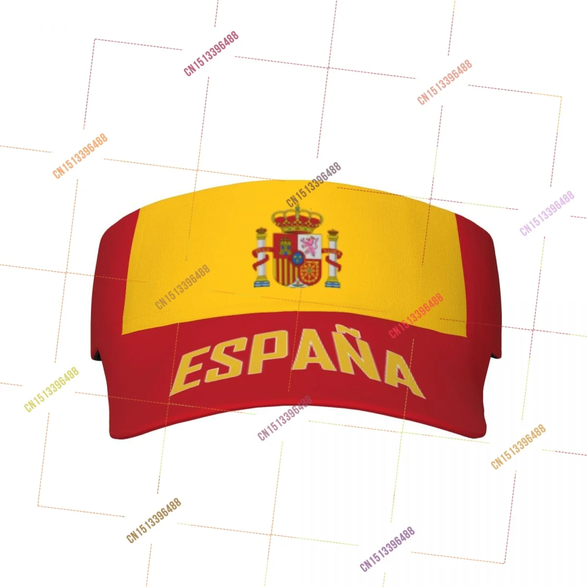 Spain Espana ESP Flag Sunscreen Visor Cap Adjustable Breathable Sun Hats Unisex Sports for Beach Golf Tennis Outdoor