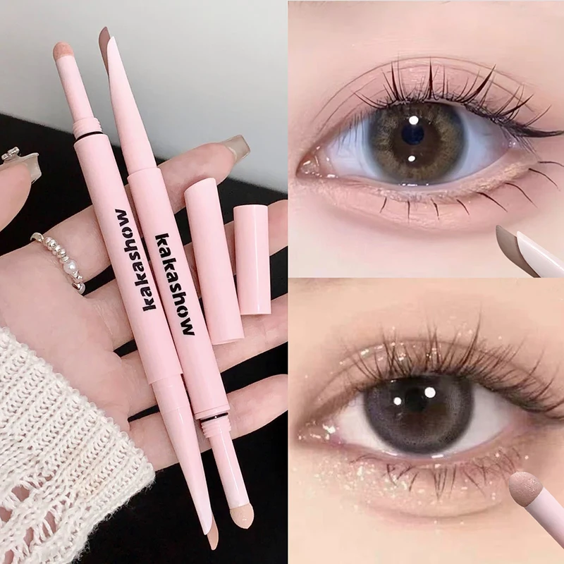 قلم تحديد العين على شكل دودة القز الكذب تحت قلم تحديد العين 	 قلم إضاءة للمكياج برأسين، معجون سطع وردي عاري، قلم تظليل Aegyosal