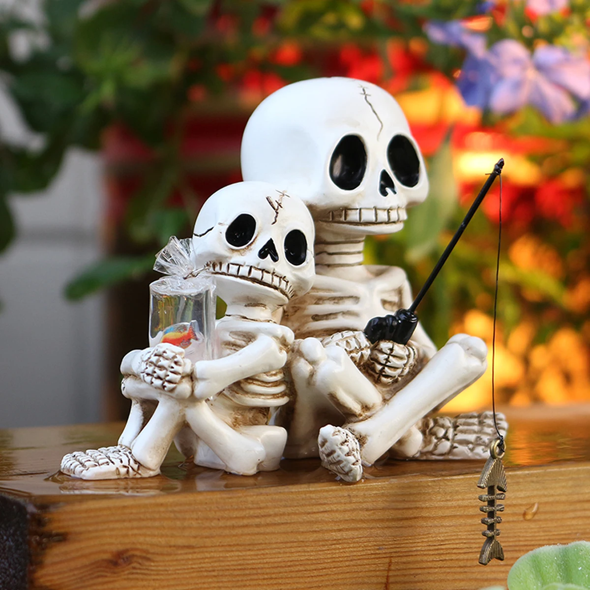 Resin Skull Fishing for Father - Aquarium Fishing 评论和价格