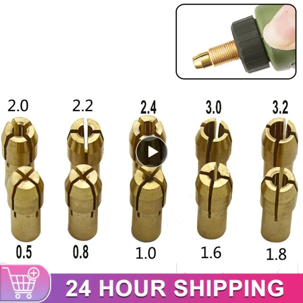 10Pcs Mini Drill Chucks Adapter 0.5mm-3.2mm Dremel Mini Drill Chucks Chuck Adapter Micro Collet Brass For Power Rotary Tool