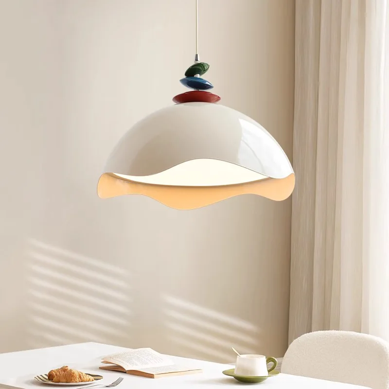 

French cream style restaurant chandelier medieval bar counter eye protection eggshell table light designer round table