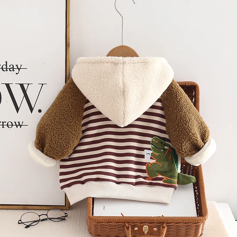 جديد الشتاء طفل الفتيات ملابس الأطفال الفتيان رشاقته الدافئة معطف مقنع ملابس طفل رضيع زي كرتوني ملابس رياضية للأطفال