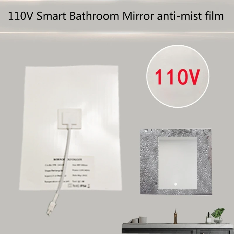 Protective Electronic Heating Film 110V Bathroom Mirror Shower Protective Film Anti Fog Window Makeup Mirror Clear Film M4YD