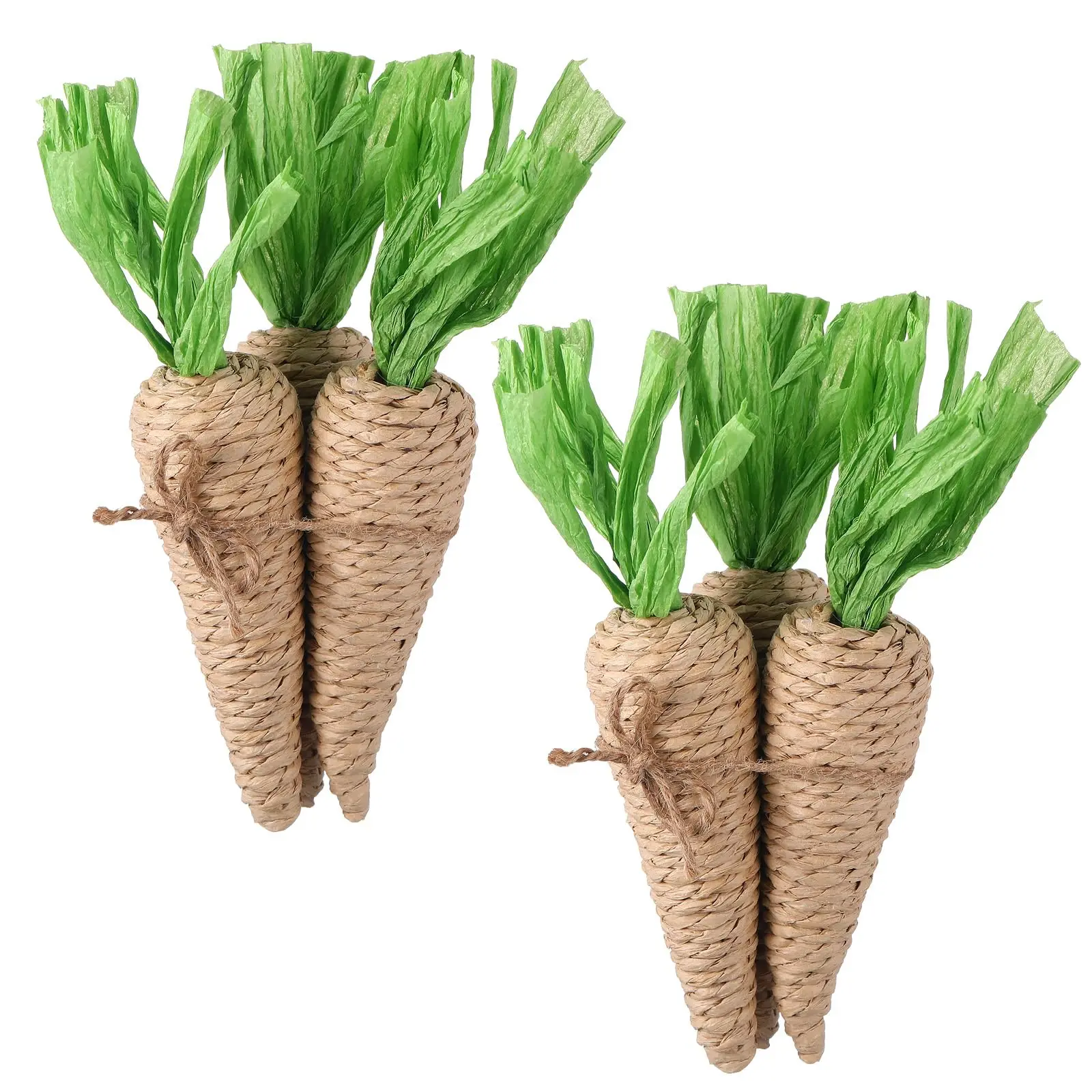 1/3/6Pcs Fake Foam Easter Carrots, 7.8'' Jute Carrot Decorations for Spring & Bunny Theme – Rustic Farmhouse Basket Filler