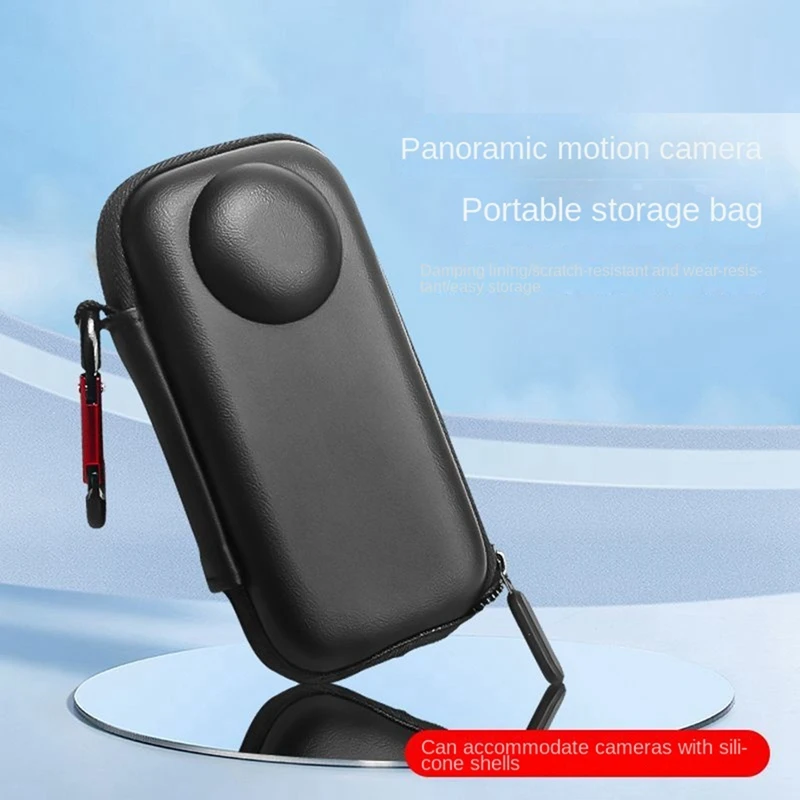 For Insta360x3 ONE X2/X Panoramic Camera Multifunctional Convenient Pu Shockproof Bag Hanging Buckle Bag