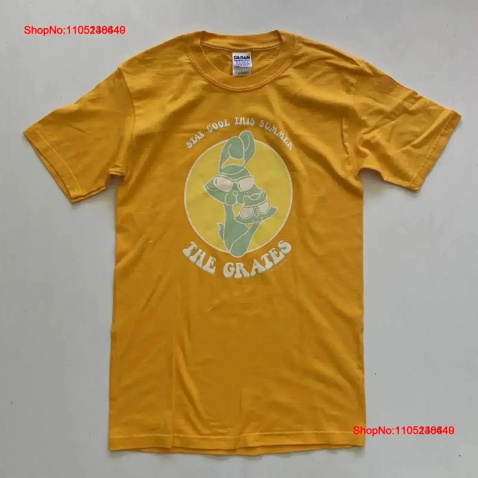 The Grates Band T shirt Indie Rock Brisbane Australia Stay Cool Yellow Mens S vintage Washed fashion Comfortable homme Stylish
