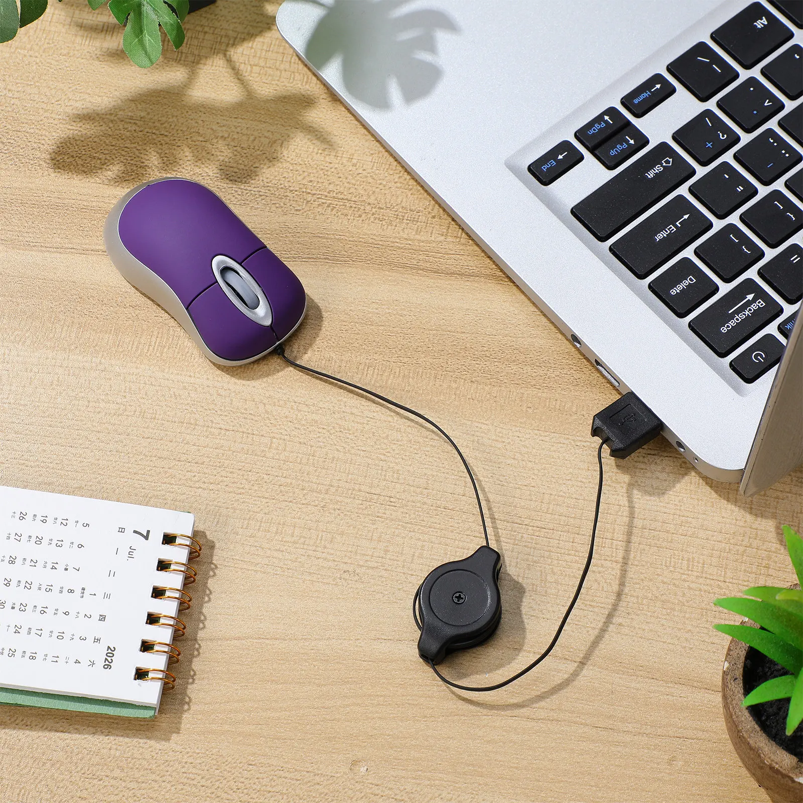 Telescopic USB Mouse Mini Size 1000Dpi Photoelectric Sensor Ergonomic Shape Suitable for Laptop Desktop Business Home Use Wired
