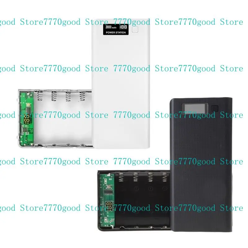 

652F Multifunctional for Shell Box with 2 USB Output Ports 8 Slot Batteries Container DIY for Case