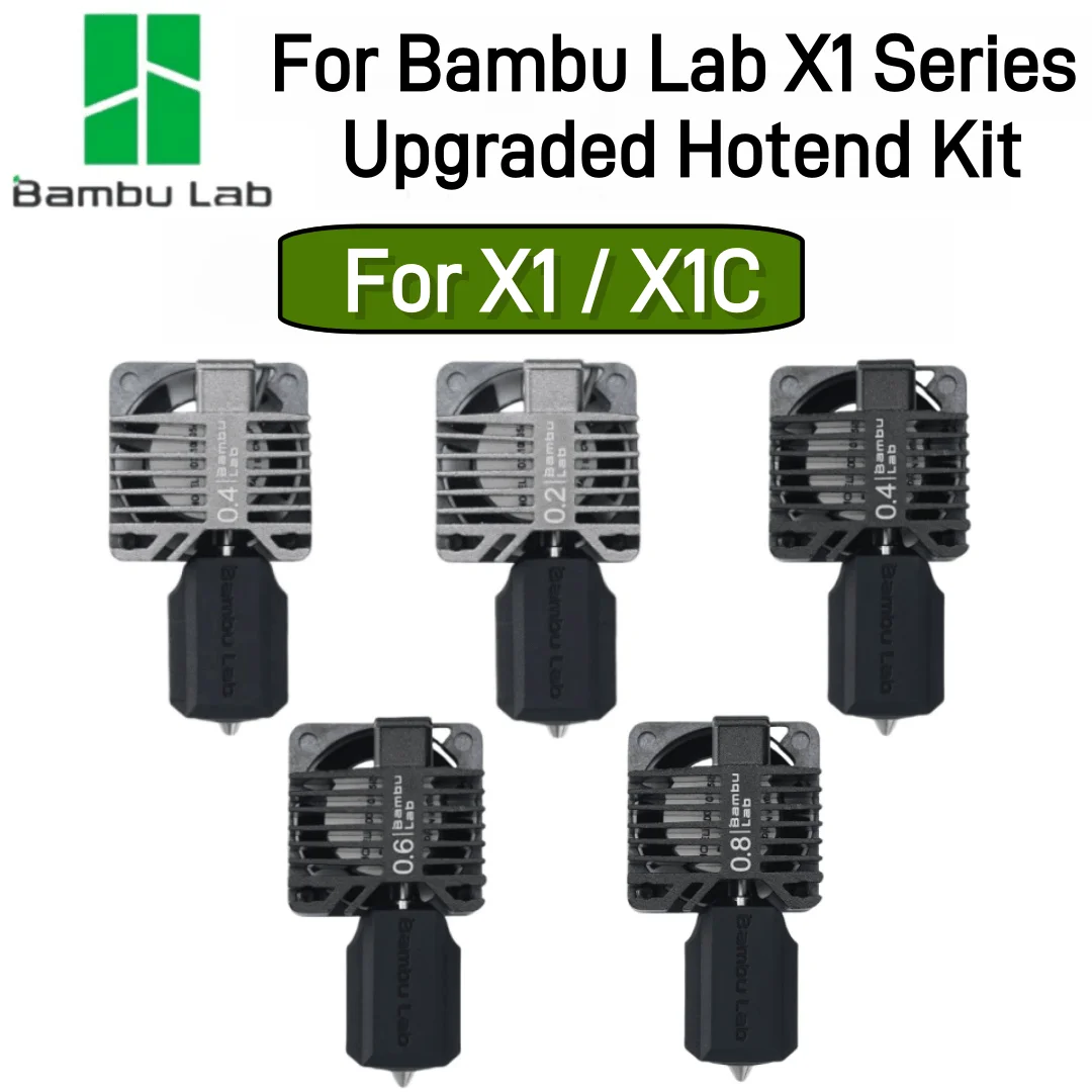 Bambu lab 3D printer X1 series 0.2mm Stainless 0.4/0.6/0.8mm hardened steel nozzle metal Full hot end Cooling Fan For X1 X1C