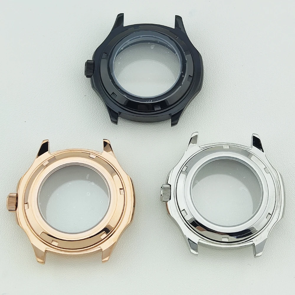 43 مللي متر ساعة حافظة nh35 حافظة الفولاذ المقاوم للصدأ الياقوت ساعة زجاجية اكسسوارات لحركة NH35 NH36 صالح 31.5 مللي متر الطلب