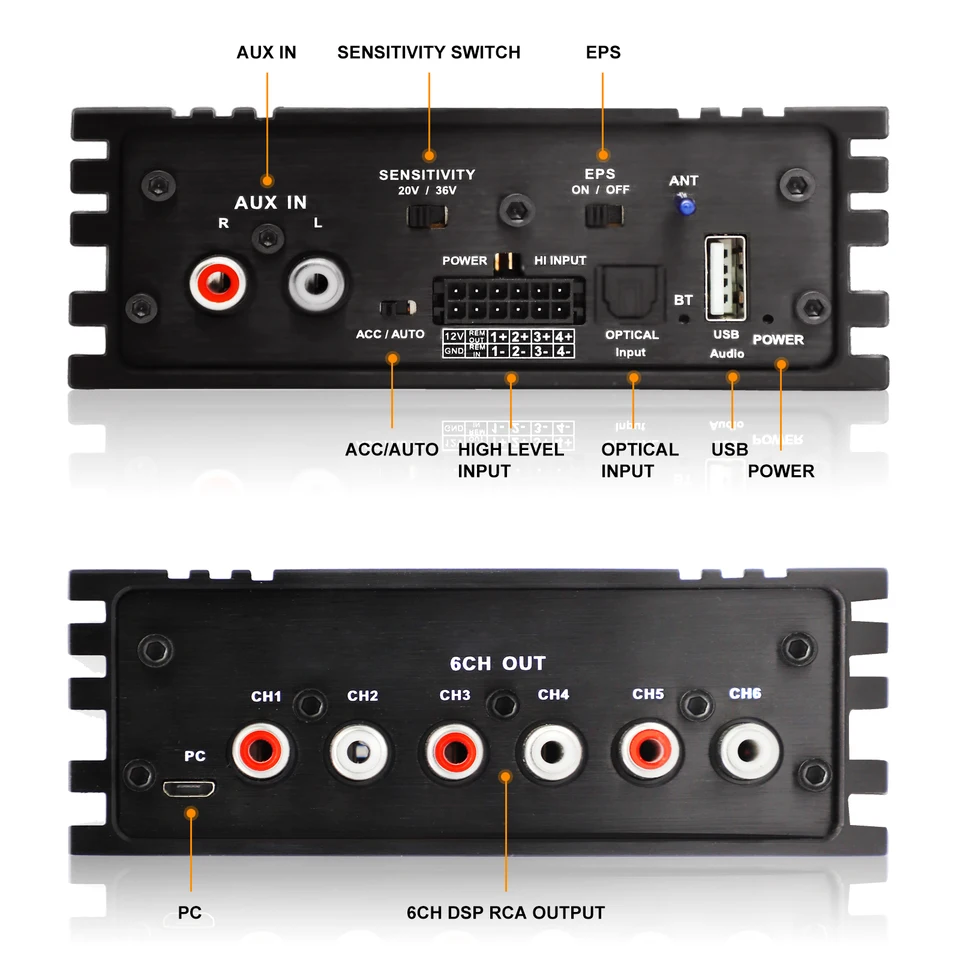 DSP46U 4IN6OUT 31 Band EQ Bluetooth Car Audio Processor