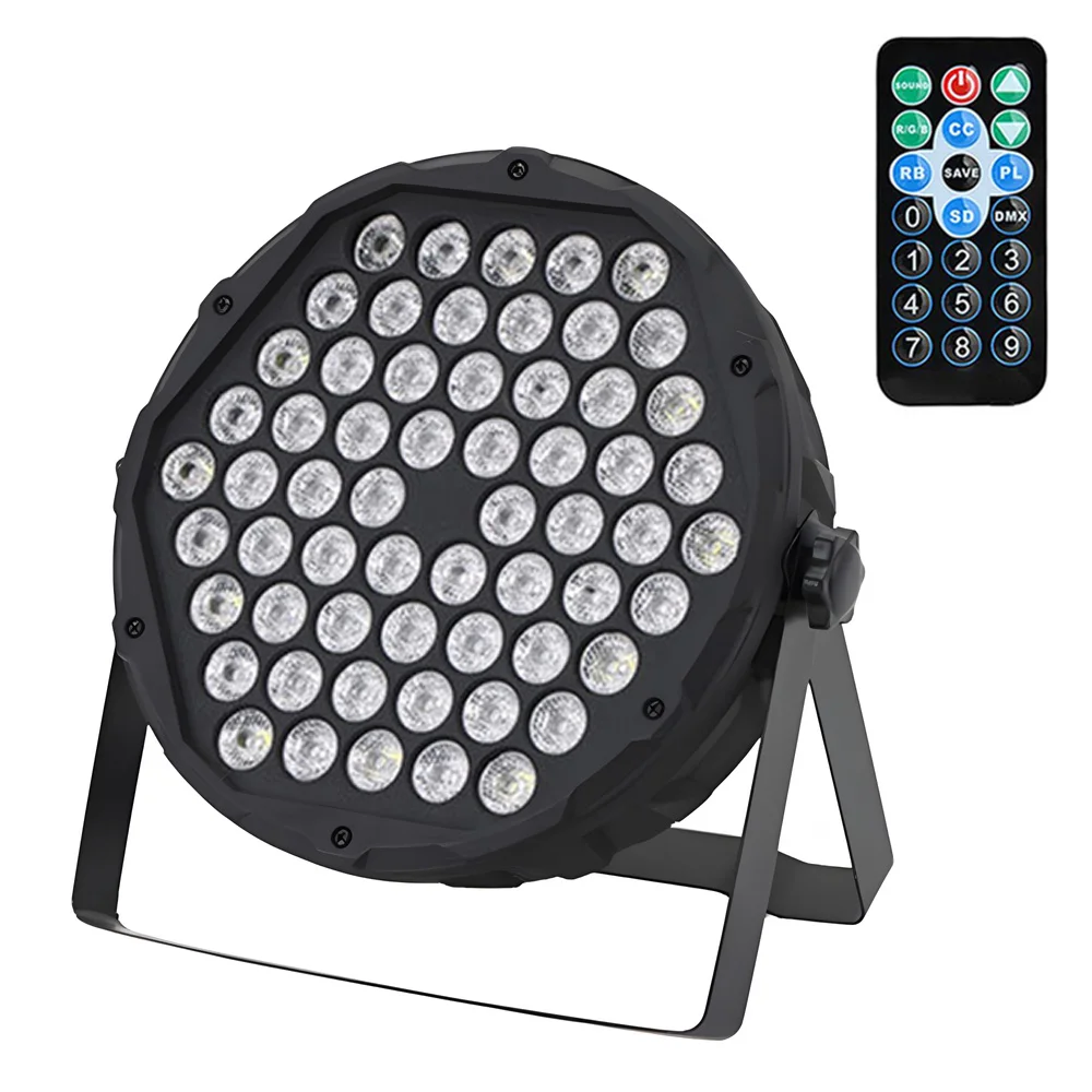 RGB Stage Light 60 LED Par Light DMX 512 DJ Disco Lights Remote Control Sound Activated Party Light KTV Bar Atmosphere Light