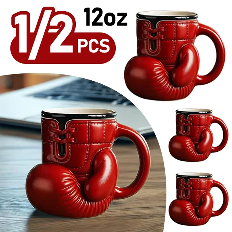 1-2 pièces gant de boxe tasse pour les amateurs de boxe nouveauté tasse à café boxe thème tasse à thé 12oz tasses pour la cuisine à la maison