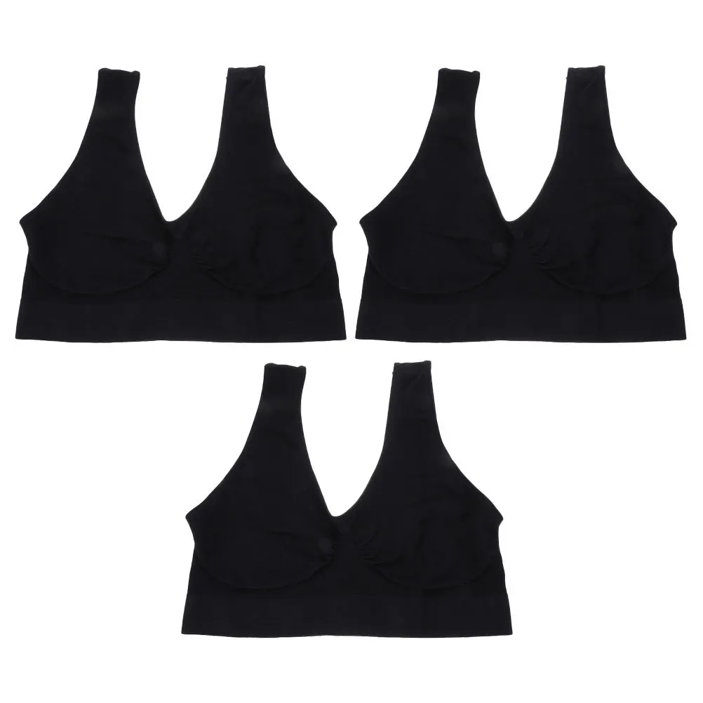 

3Pcs Breathable Wirefree Yoga Sports Bras Comfortable Running Fitness Workout Underwear Women Sports Bra Yoga Bra