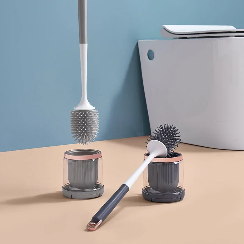 WIKHOSTAR Luxury Toilet Brush Bathroom Wall-mount Quick Draining Clean Tool Cleaning Brush Bathroom Accessories Sets