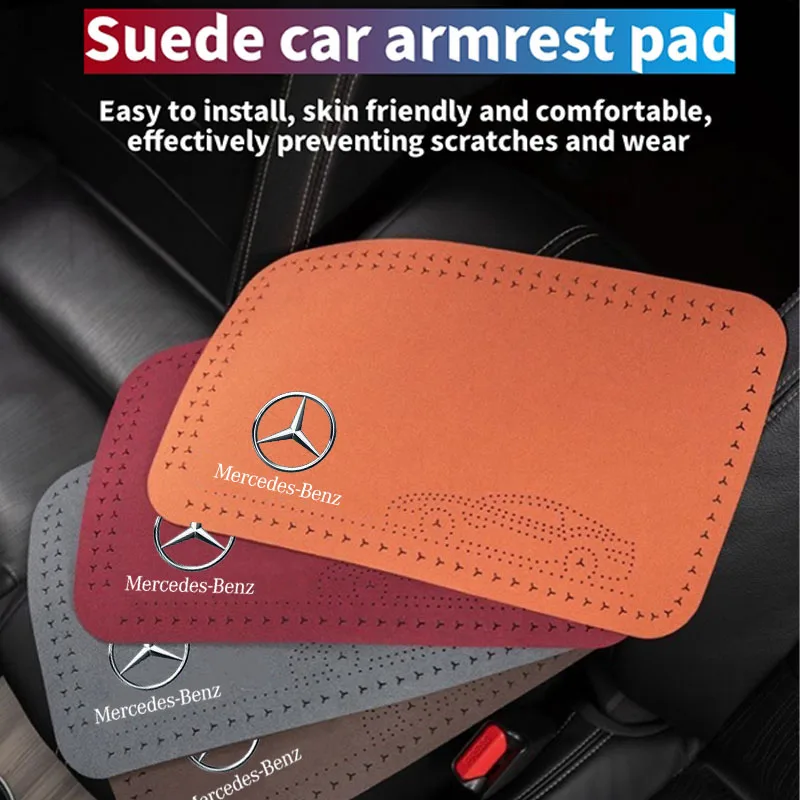 Car Armrest Cover Center Console Arm Rest Box Pad Mat For Mercedes Benz W211 W203 W204 W210 AMG Benz B/C/E/S Class Accessories