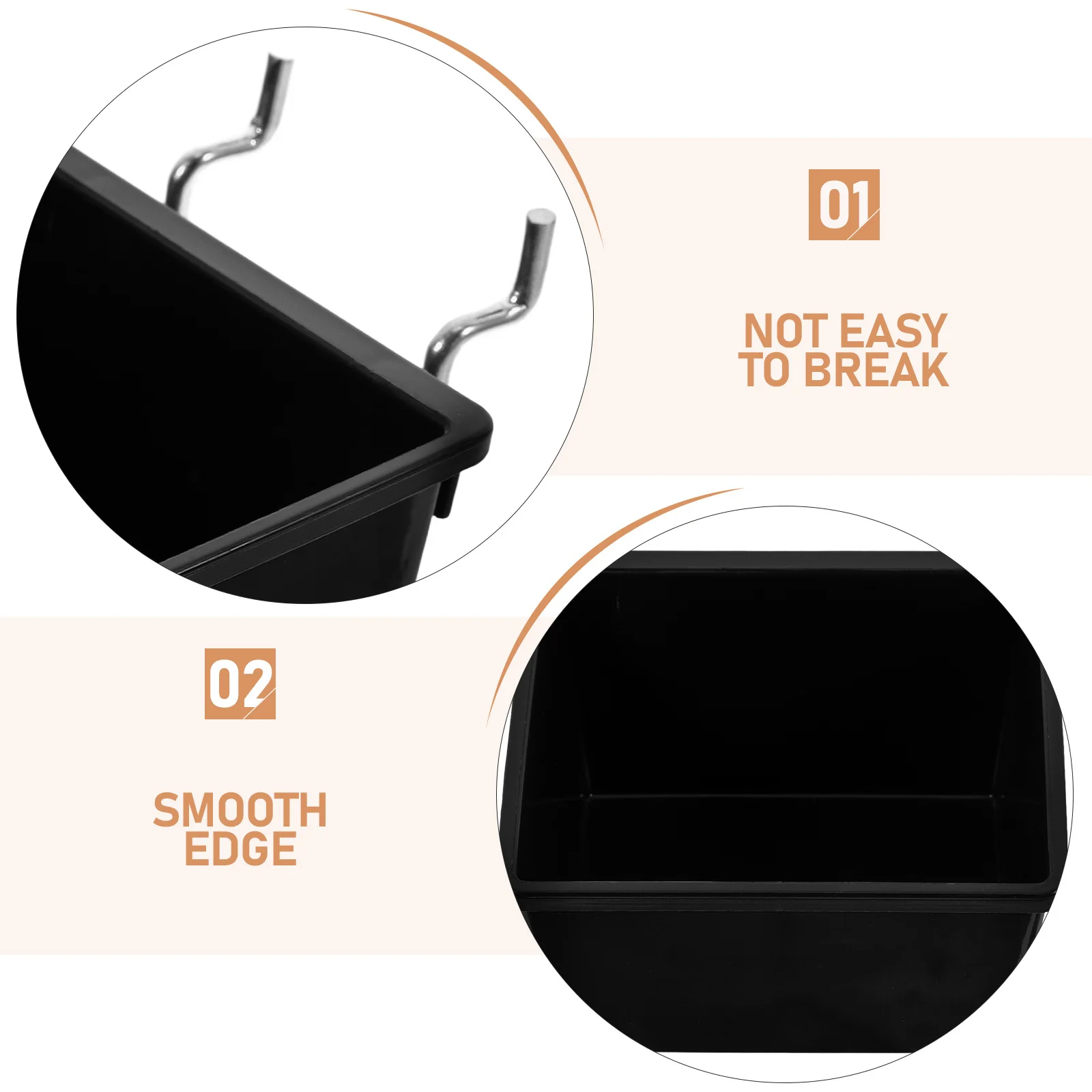 6-set Plastic bakken Pegboard-accessoires Verdikte Pegboard Tool Organizer Garage Workshop Opbergbakken Hangende manden