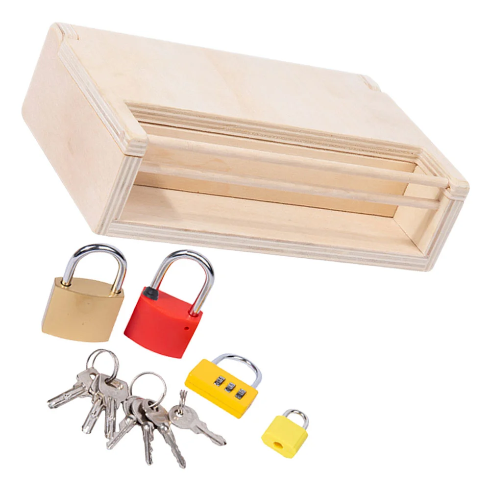 Giocattolo educativo Montessori Lock Box per bambini Altri giocattoli Apprendimento in legno per bambini