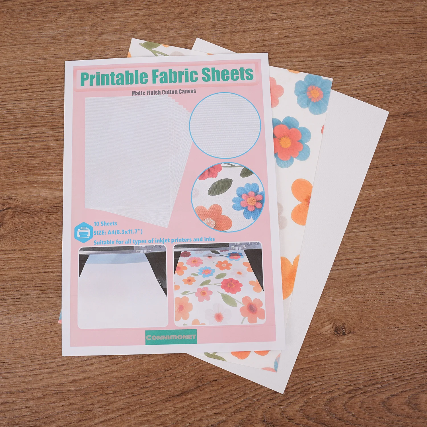 A4 Size Printable White Cotton Canvas Fabric for Inkjet Printer - Blank Cloth for Image Printing