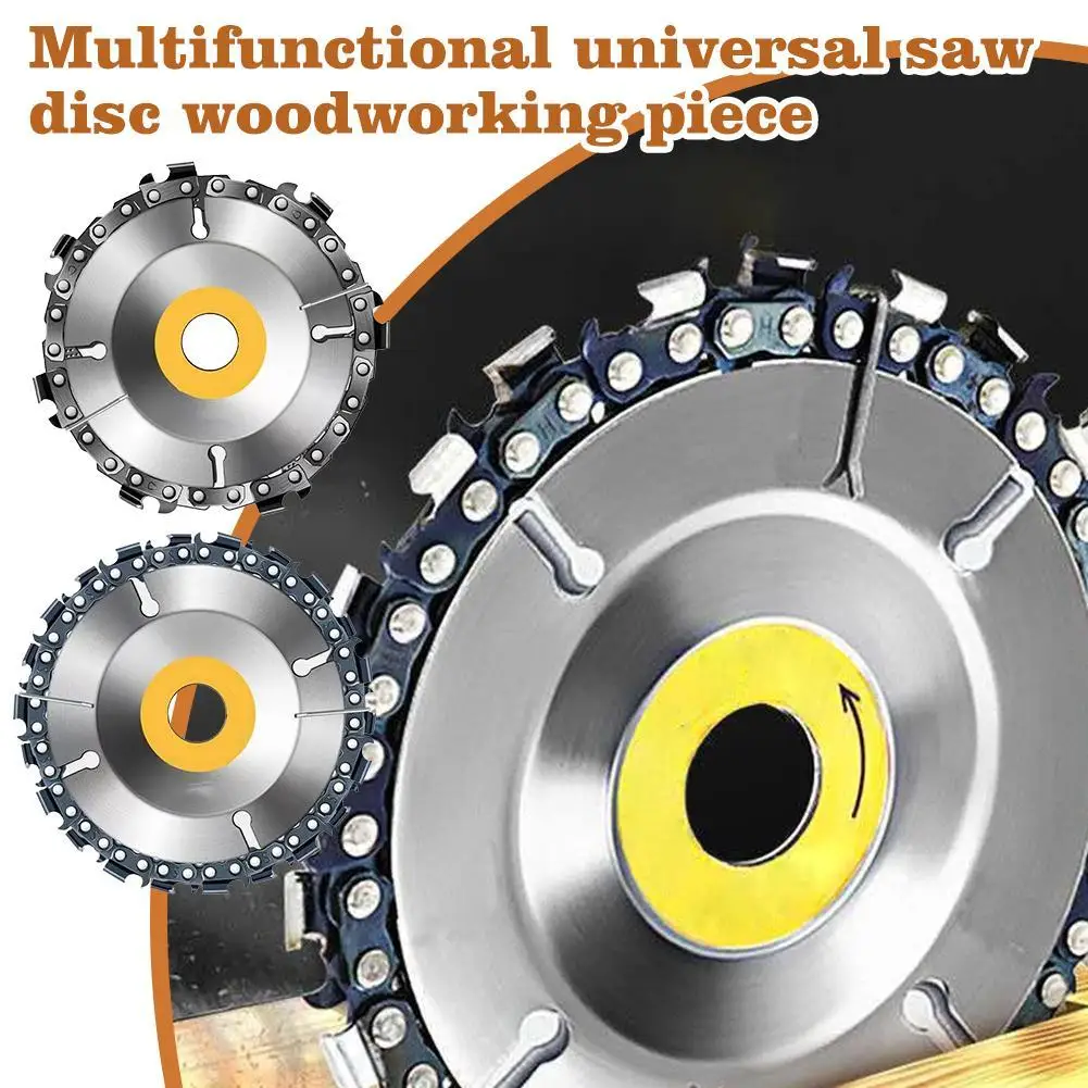 

Universal 4 Inch 22 Tooth Angle Grinder Disc Dedicated Chain Disc Woodwork Carving Chain Saw Disc Slotting Blade Tool