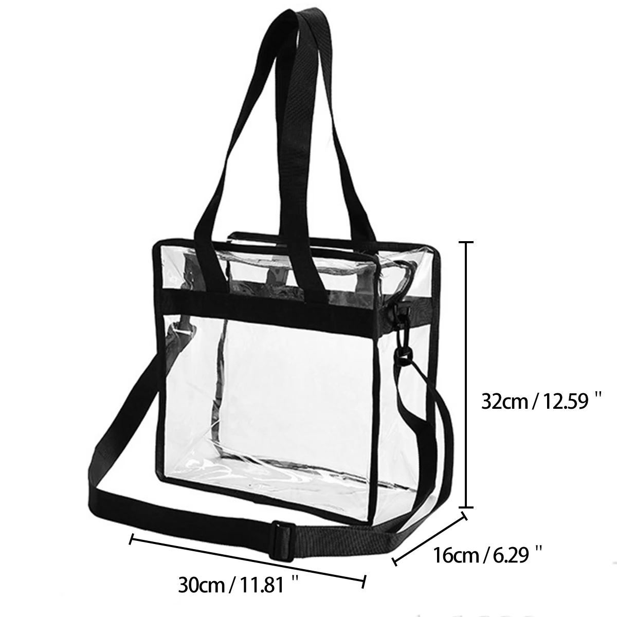 Tote Shoulder Travelling Cosmetic Bag pvc Transparent Large Capacity Waterproof Adjustable Shoulder Strap and Handle