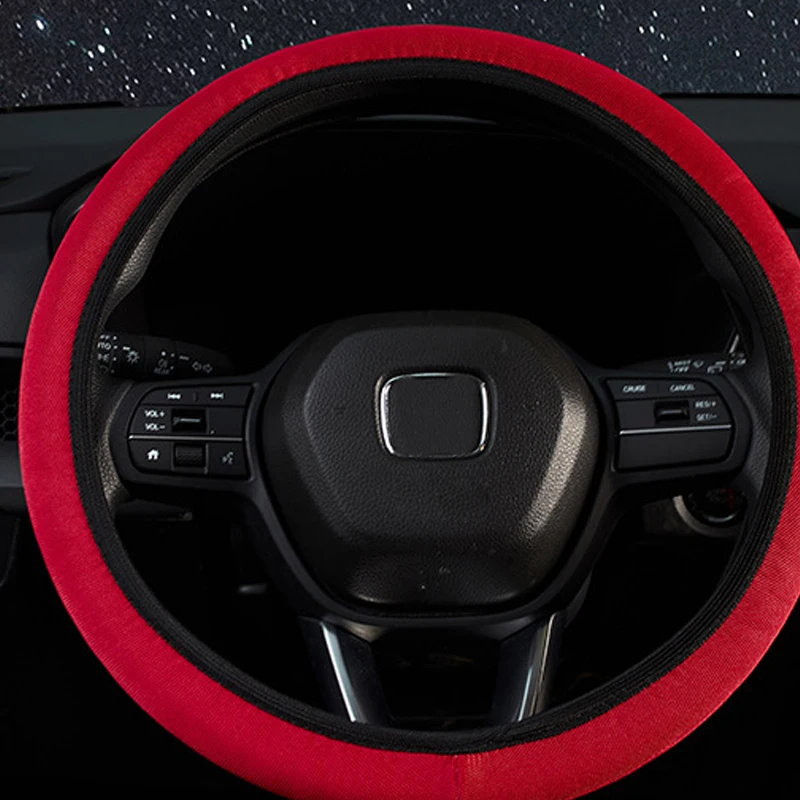 Car Four-Season Elastic Universal Steering Wheel Cover The Ice Silk Cover Fits Perfectly For Comfortable Travel