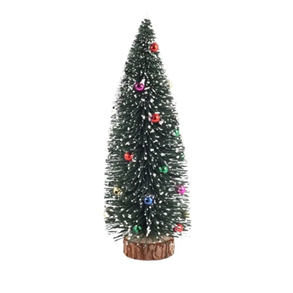 

Mini Flocked Sticky Beads Christmas Tree 15/20/25/30cm Plastic Artificial Pine Tree Festival Lifelike Christmas Tree Ornaments