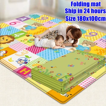 Xpe foldable baby play mat educational kids carpet nursery climbing pad children&#x27;s rug activities games toys 180x100cm