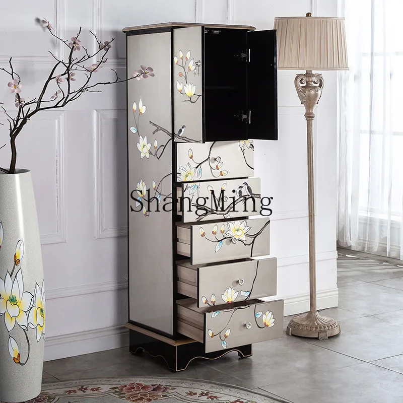 

CL chest of drawers storage solid wood drawers with doors integral living room decoration bedroom storage corner cabinet
