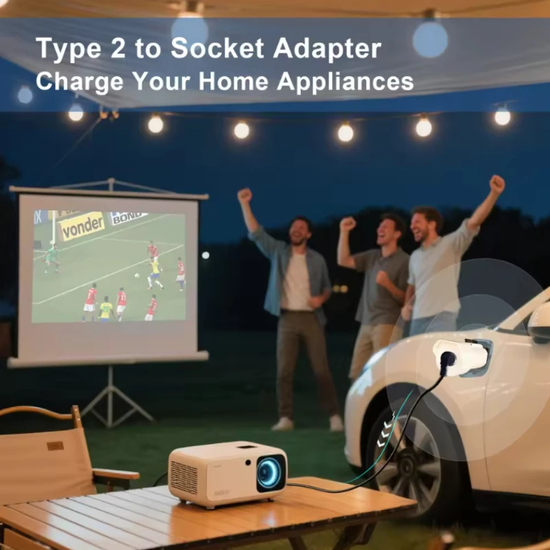 V2L 타입2 방전기 차량 충전 어댑터 방수 휴대용 EV 케이블 영국 소켓 차량 방전용