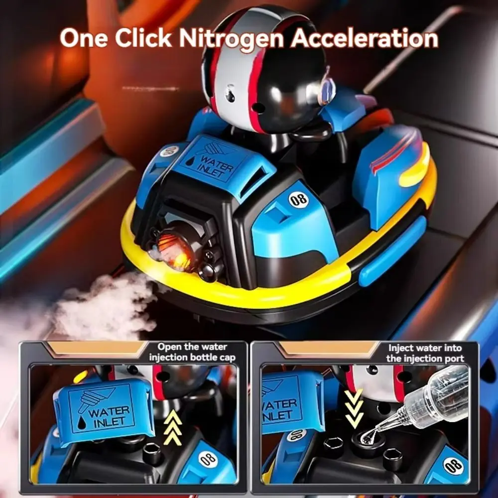 Simulated Nitrogen RC Battle Bumper Car Toy Children's Electric Remote Control Toys Cars Bounce Light RC Bumper Karting Toy