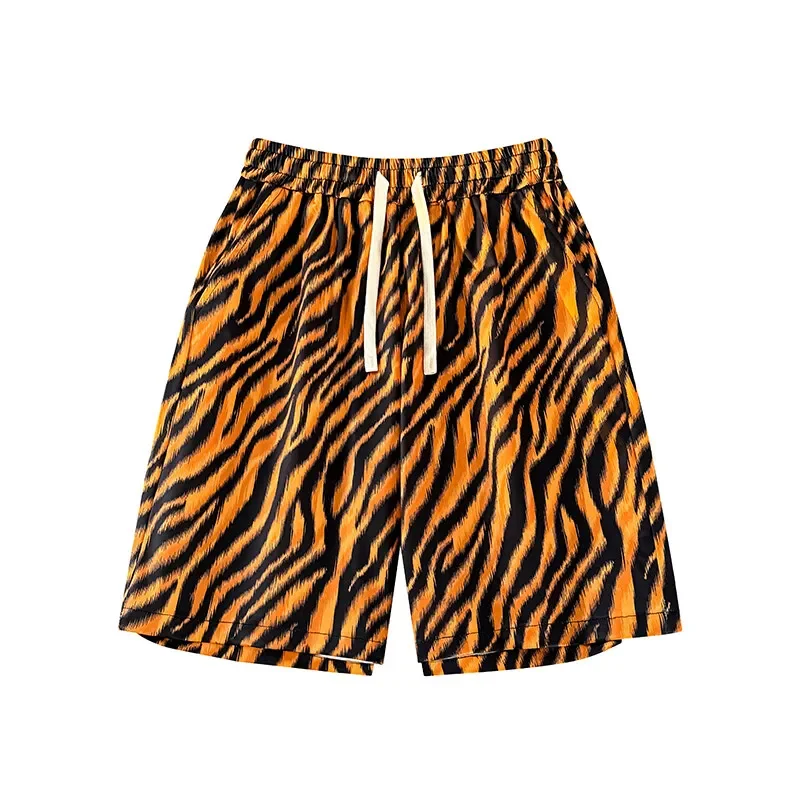 LIBIELIY Summer Leopard Print Loose Men's Shorts, Breathable, Casual And Fashionable Beach Shorts