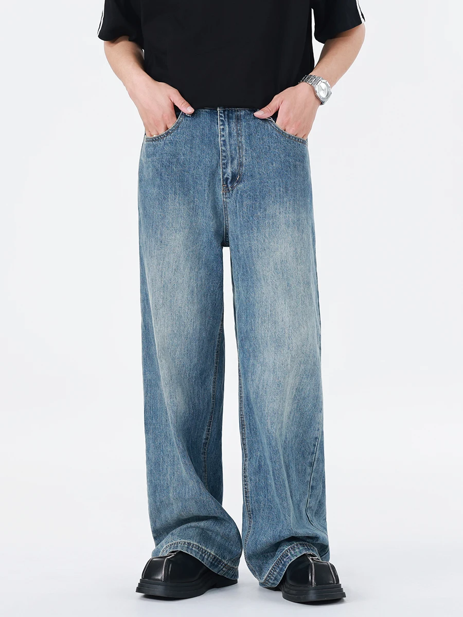 

Мужские джинсы Cleanfit прямого кроя, свободные повседневные длинные брюки в американском стиле, широкие брюки в пол