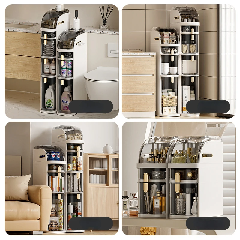 Kitchen Bathroom Storage Cabinet Toilet Installation-Free Drawer Closestool Crevice Rack Ultra Narrow Organizer Rack Shelves