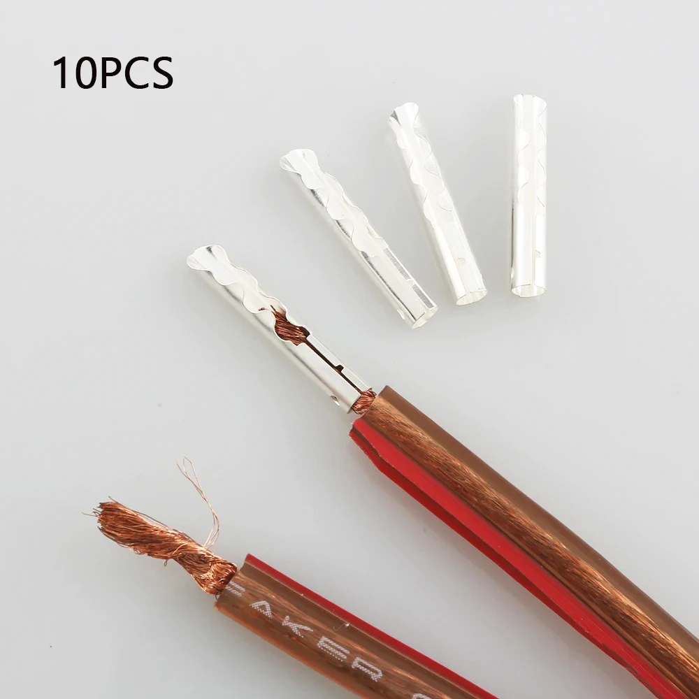 10Pcs VB432G Gold Silver Plated Copper BFA Z-Type 4mm Banana Plug Audio Speaker Cable Connector