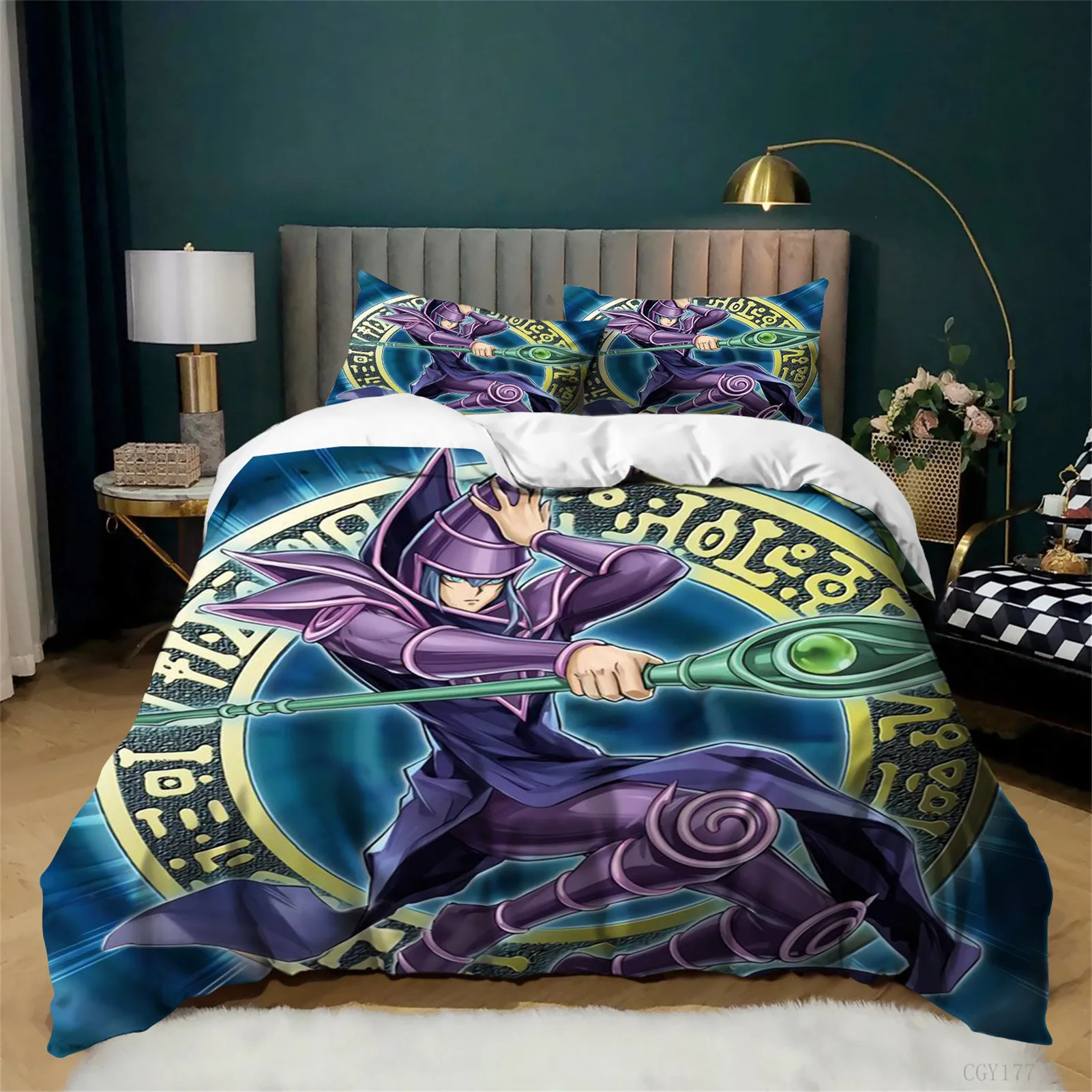 

Классический Yu-Gi-Oh! Комплект постельного белья: легкий пододеяльник, всесезонный, ультрамягкий, 3 предмета, для мальчиков, с принтом «Дуэльные монстры»