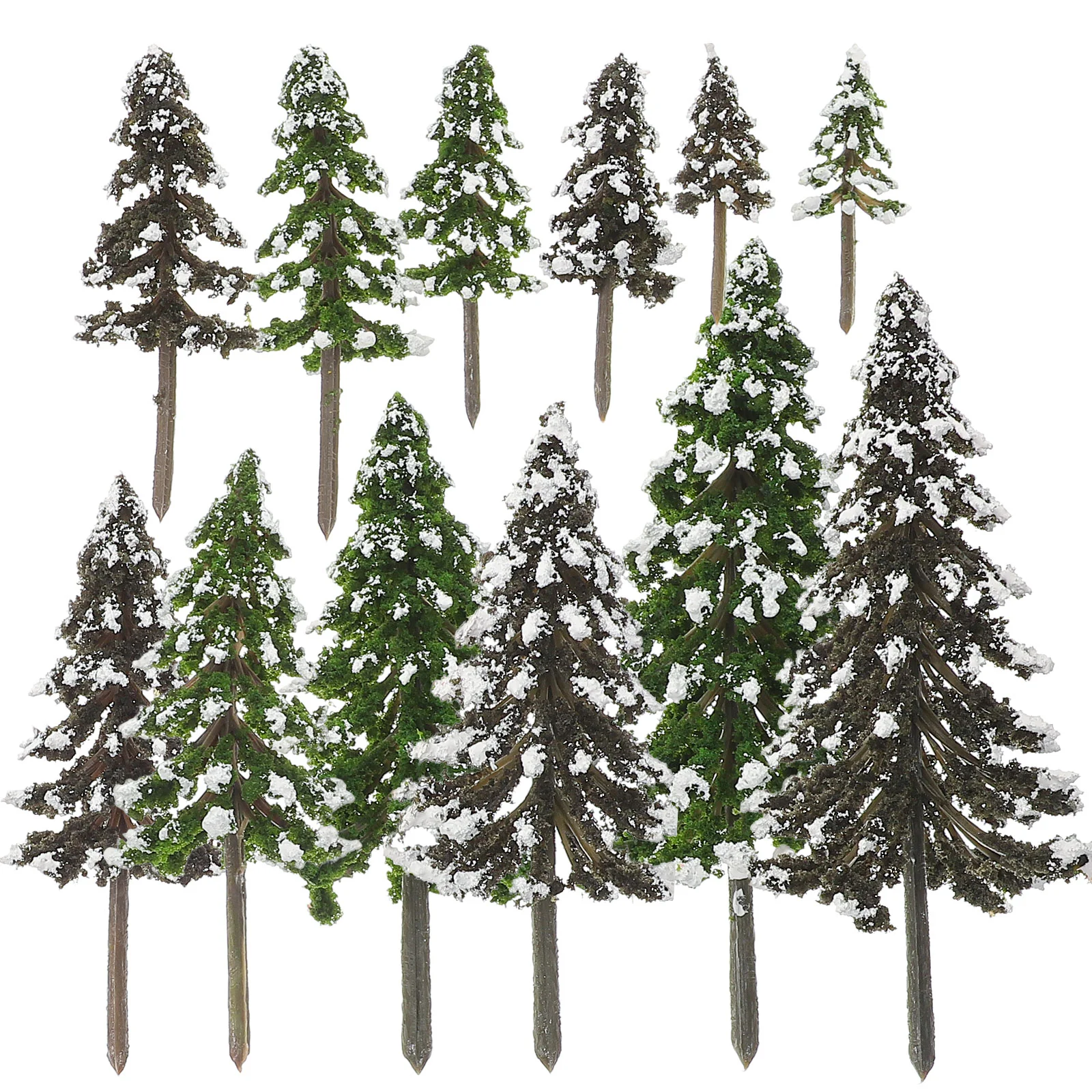 

12 Pcs Model Cedar Sand Table Mini Christmas Tree Micro Landscape Accessory Miniature Trees