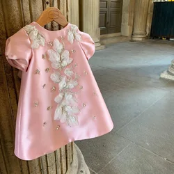 Vestidos de fiesta para niños, vestido de cumpleaños de princesa de flores para niña, fiesta de boda, vestido de baile para niña, vestido de bautismo para bebé, 1 año