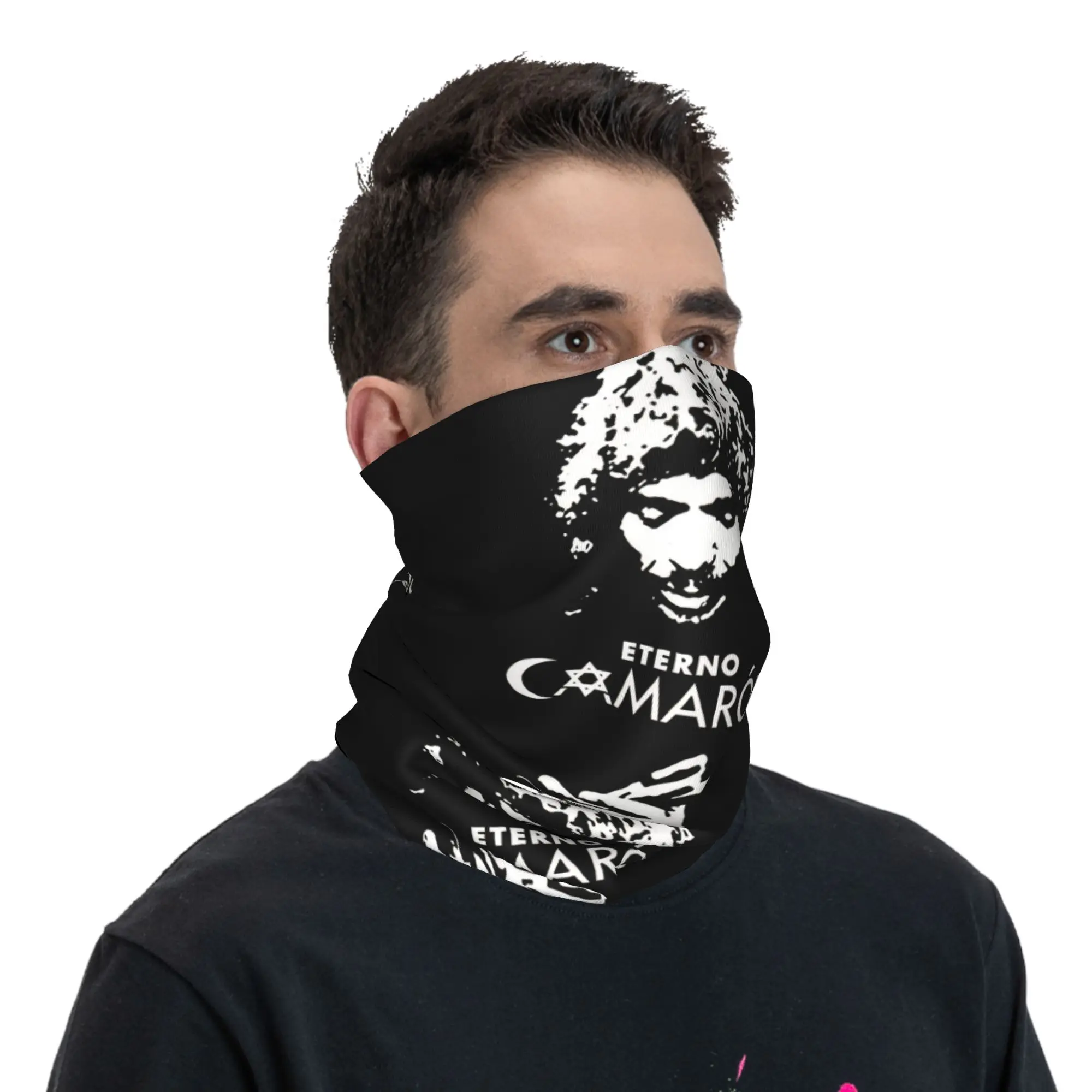 Camaroned De La Isla باندانا الرقبة الجراب للمشي التخييم التفاف وشاح جزيرة الروبيان الفلامنكو المغني عقال أكثر دفئا