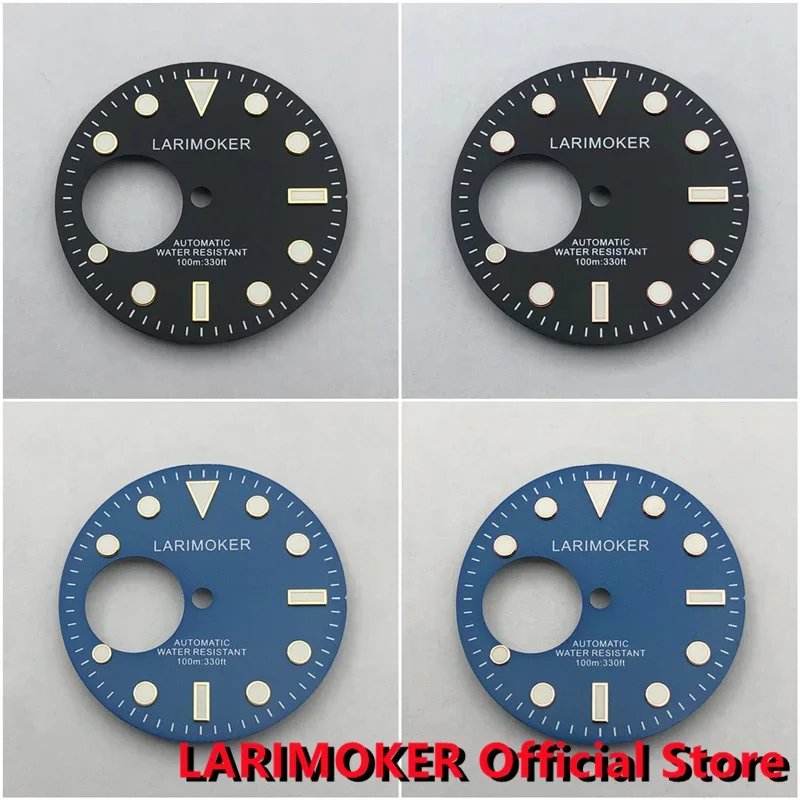 LARIMOKER 29mm Black Green Blue Luminous NH38 Dial fit NH38A Movement Rose  Gold Index Custom LOGO