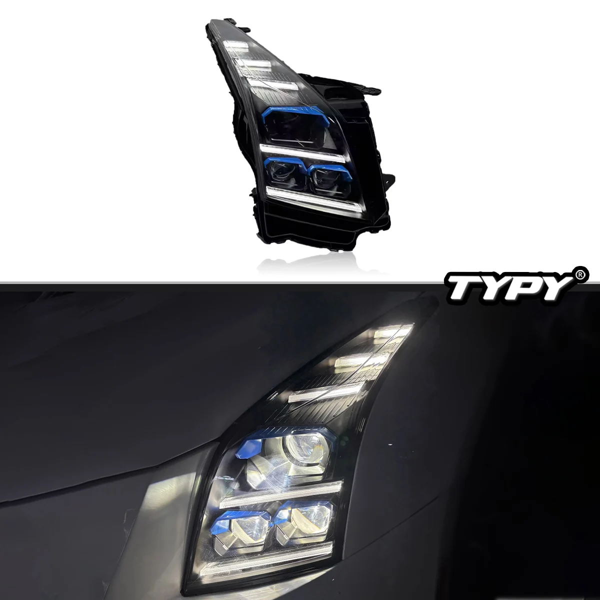 

TYPY Новый светодиодный налобный фонарь, модифицированный для фар Cadillac ATSL 2014-2018, налобный фонарь с динамическим сигналом, автоаксессуары